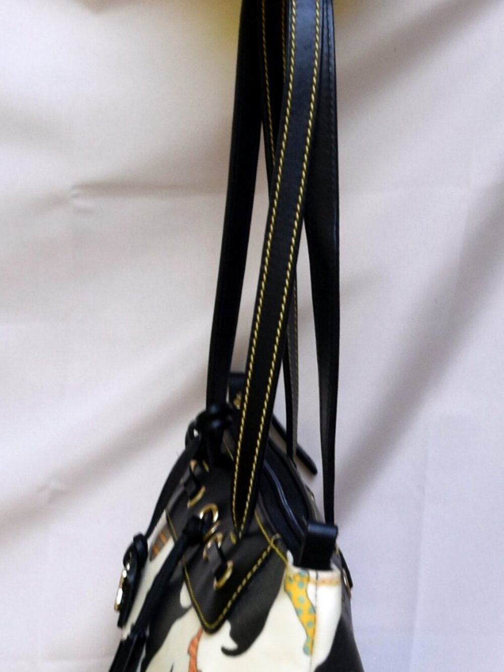 Dooney & Bourke Scottie Dog Print Tote Shoulder Bag USA Vintage Coated Canvas - Picture 6 of 11